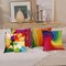 18 x 18 inches Rainbow Colorful Cushion Covers Abstract Crayon Throw Pillow Case Cover Set of 4 (Colorful) for Sofa Car Cousion Bed